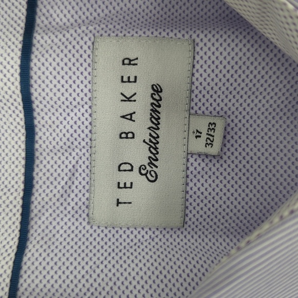 Ted Baker Button Down Dress Shirt Blue 17 32/33 preppy classis Business casual - Picture 4 of 6